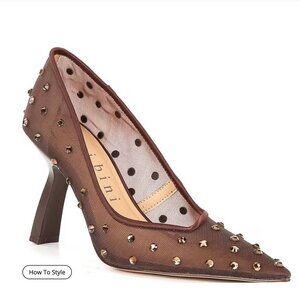 Gianni Bini Brown Studded Heels